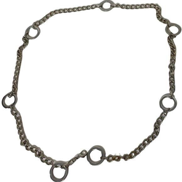 Women's Silver Circular Link Chain Hip Belt Boho Classic Horsebit Elegant Small - Picture 2 of 2